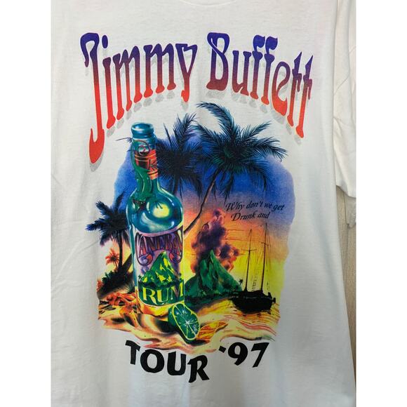 Vintage 1997 Jimmy Buffett Margaritaville Concert Tour Iguana Graphic Shirt XL - Picture 3 of 6